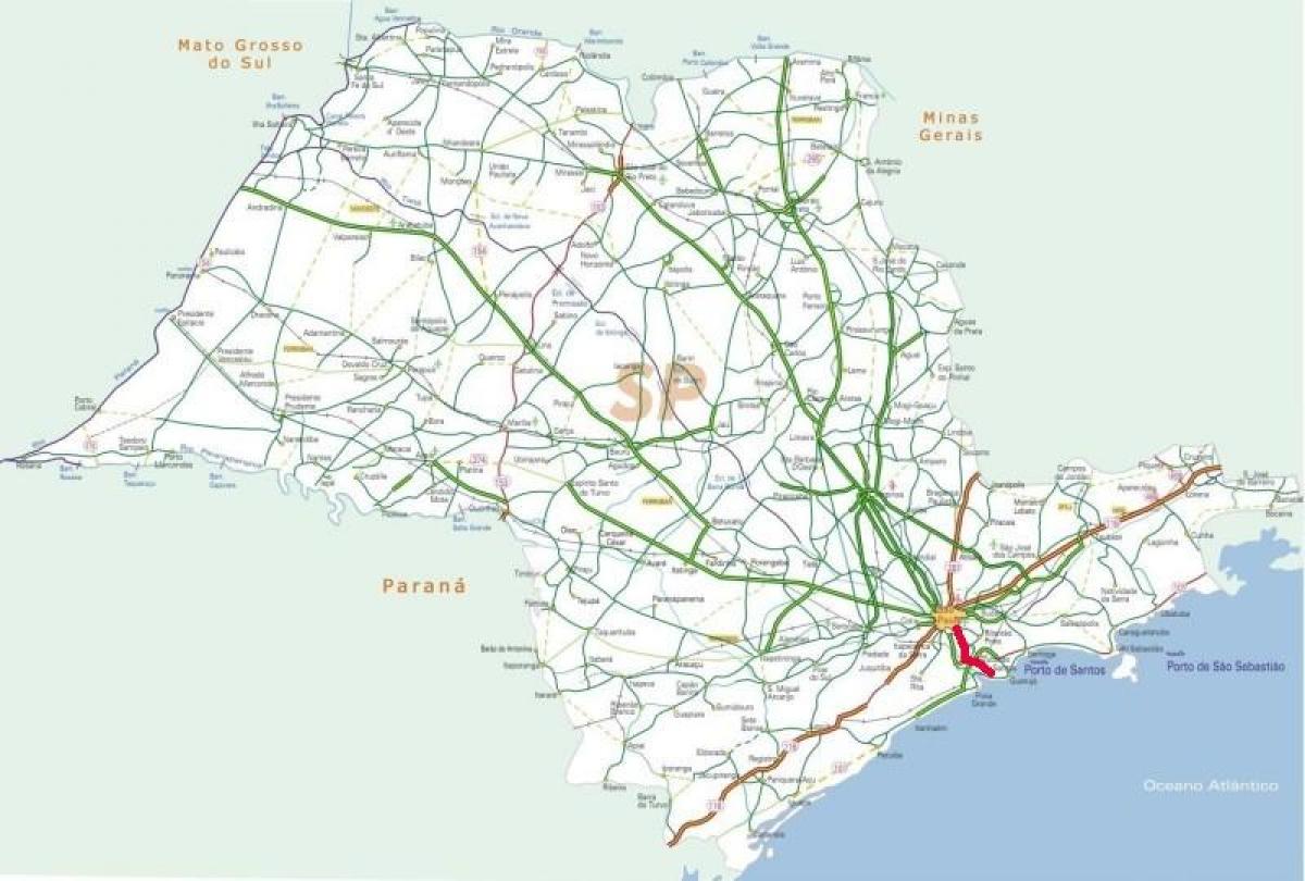 Zemljevid Anchieta avtocesti - SP 150
