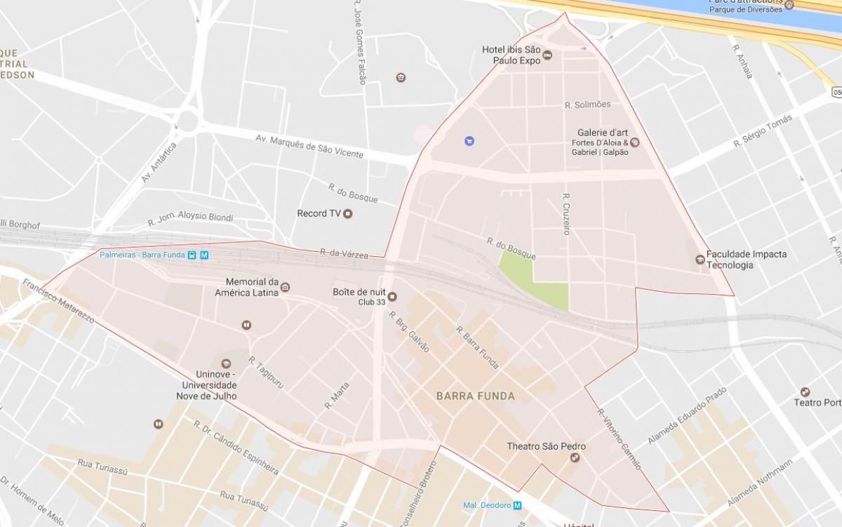 Zemljevid Barra Funda São Paulo