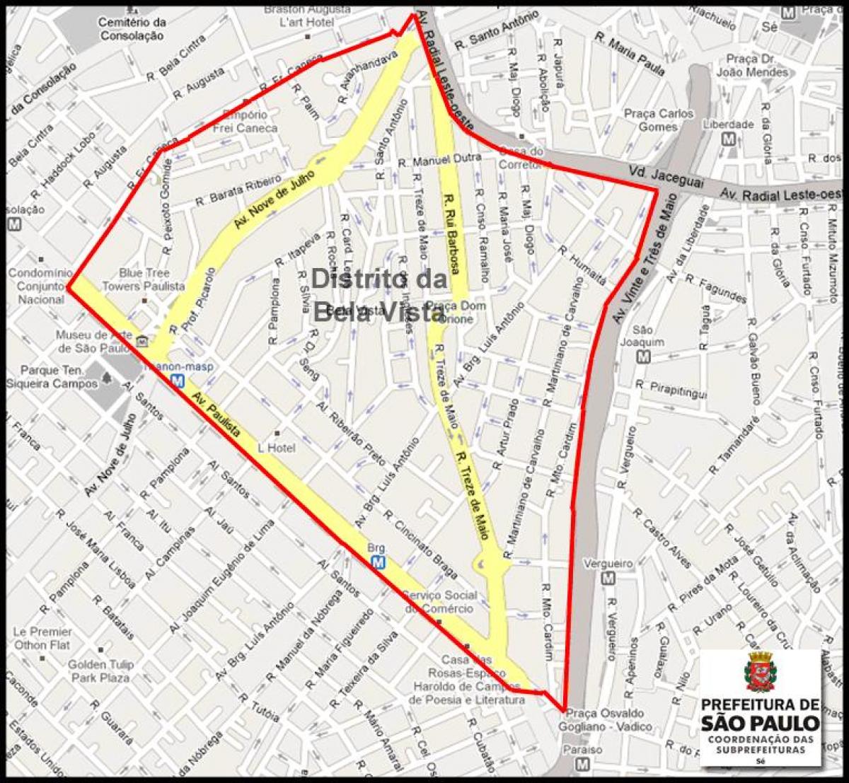 Zemljevid Bela Vista São Paulo