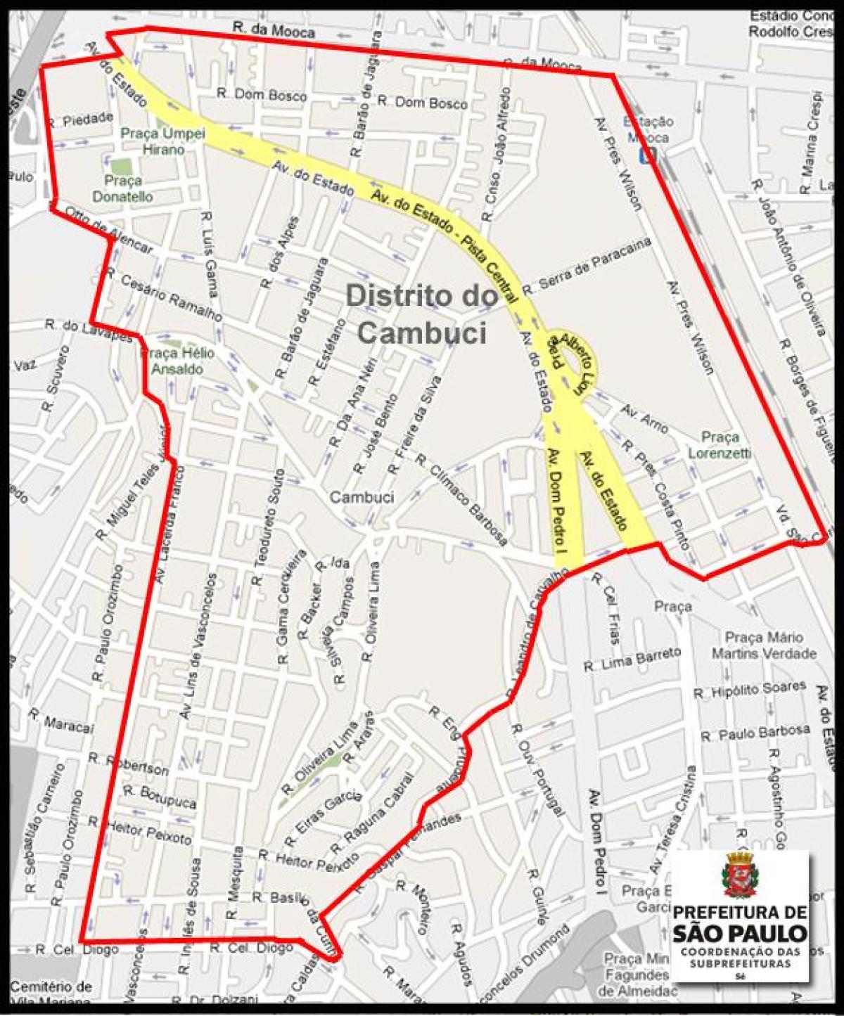 Zemljevid Cambuci São Paulo