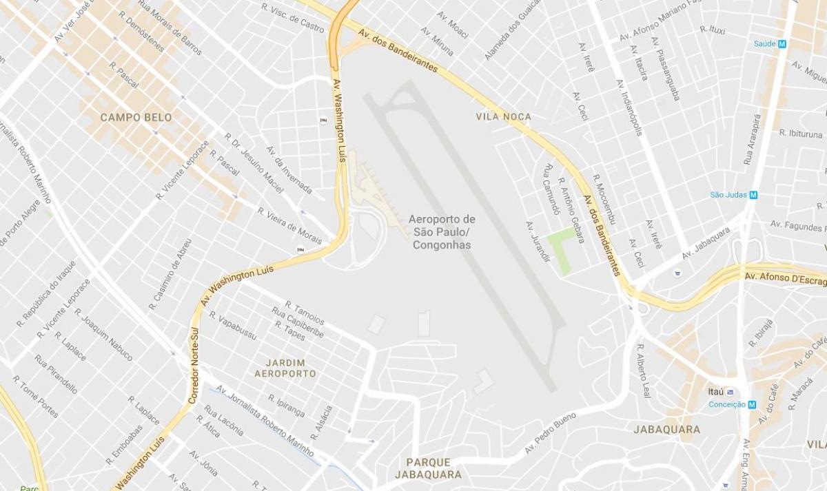 Zemljevid Congonhas letališče