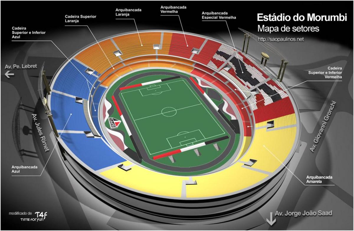 Zemljevid Cícero-Pompeu-de-Toledo São Paulo, stadion