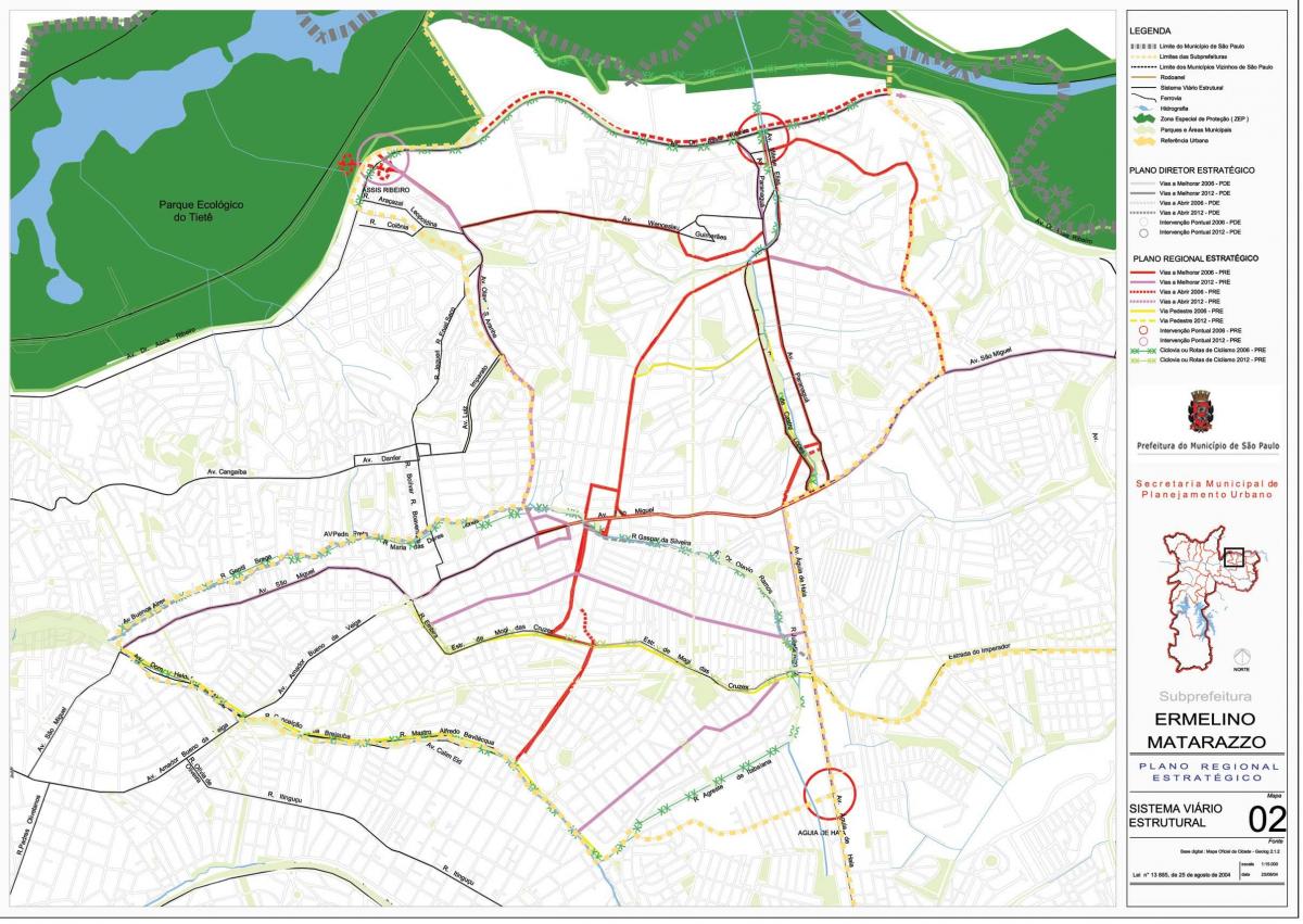 Zemljevid Ermelino Matarazzo Sao Paulo - Ceste