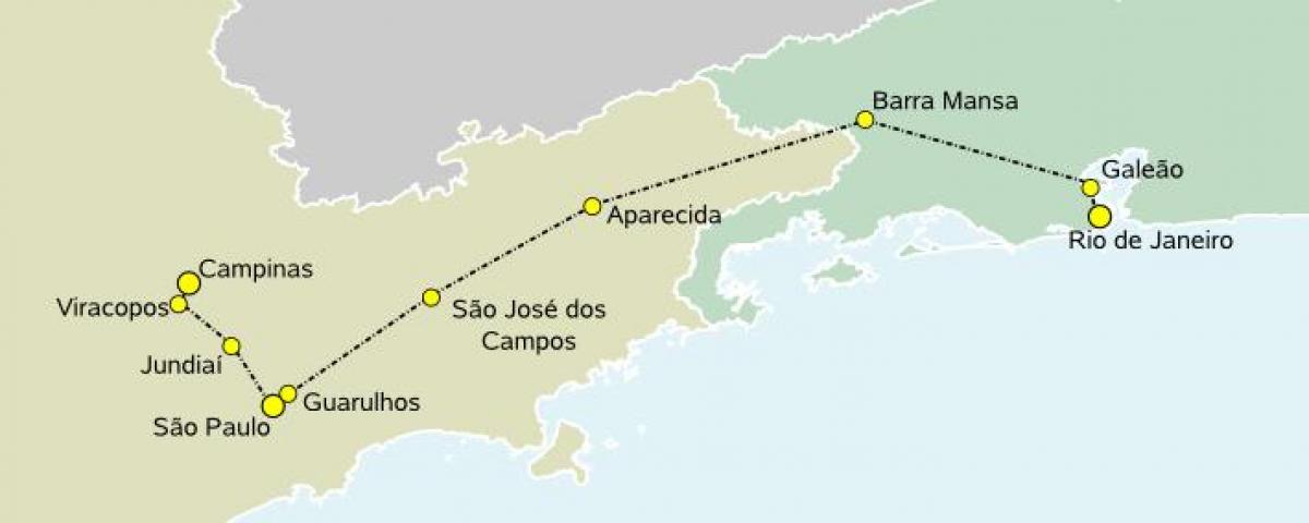 Zemljevid hitri vlak São Paulo