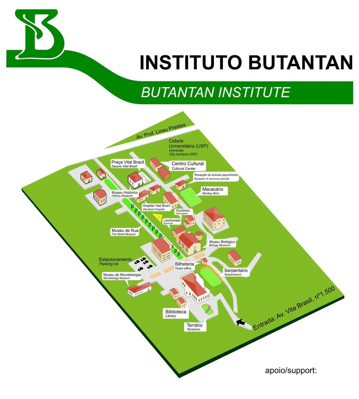 Zemljevid inštitut Butantan