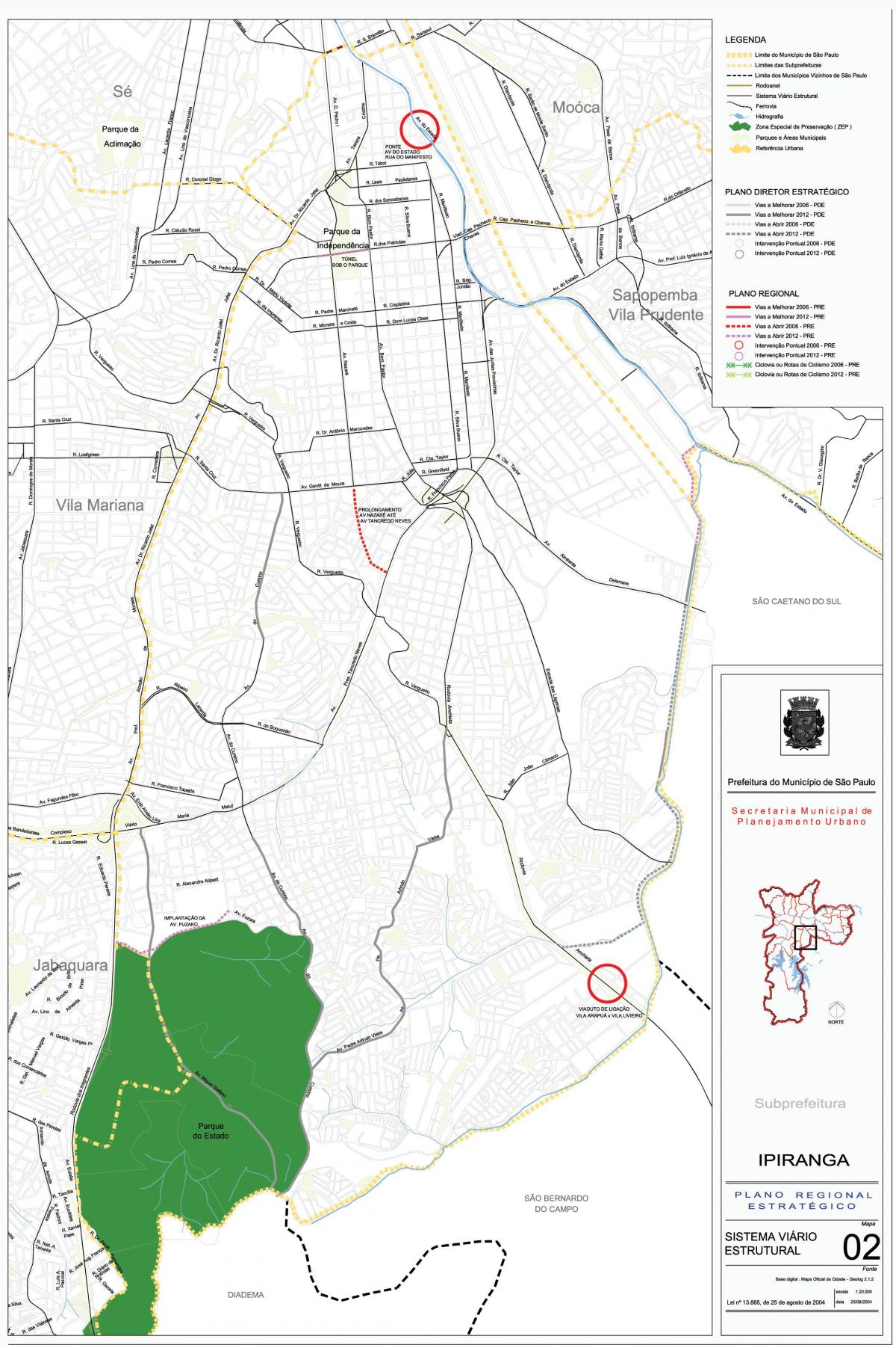 Zemljevid Ipiranga Sao Paulo - Ceste