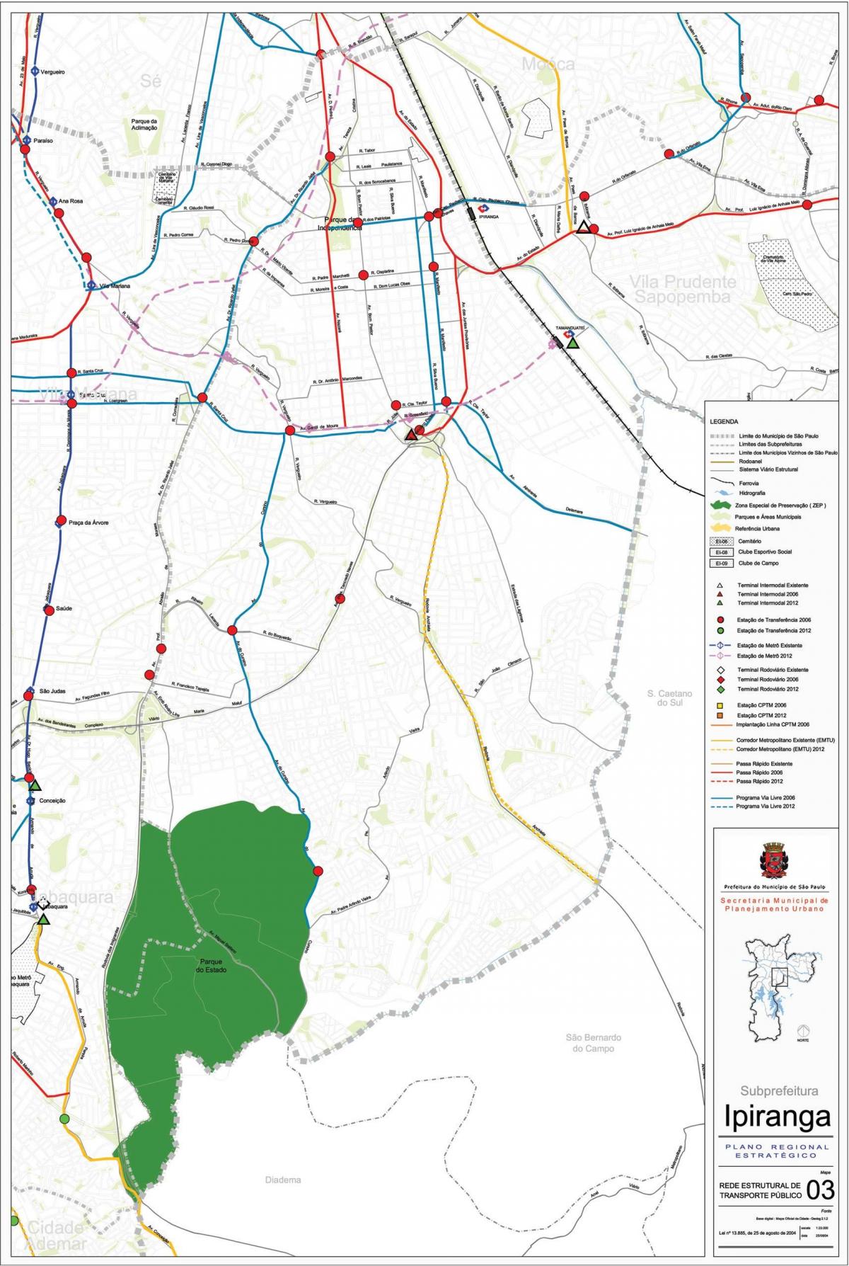 Zemljevid Ipiranga Sao Paulo - Javni prevozi