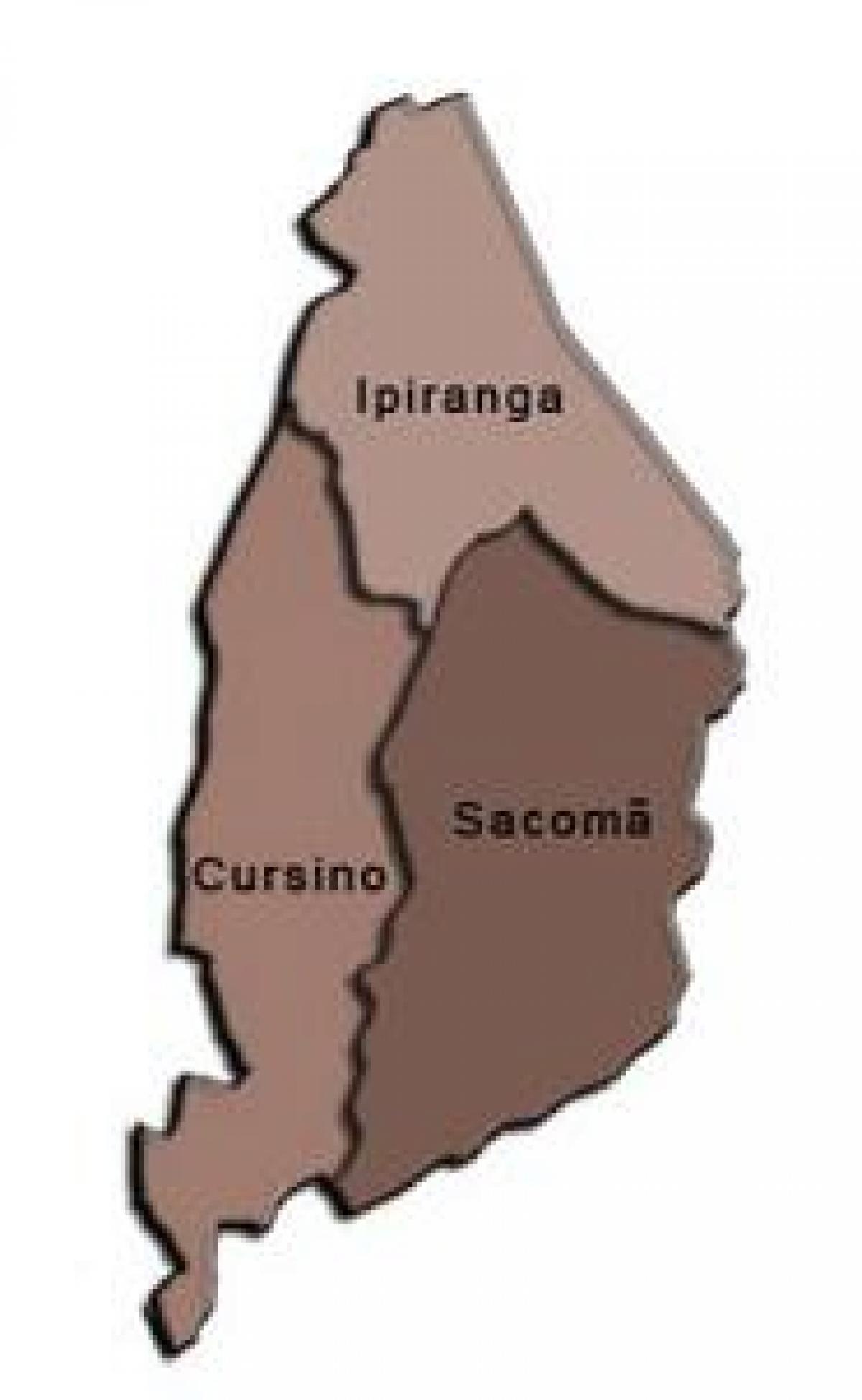 Zemljevid Ipiranga sub-prefekturi
