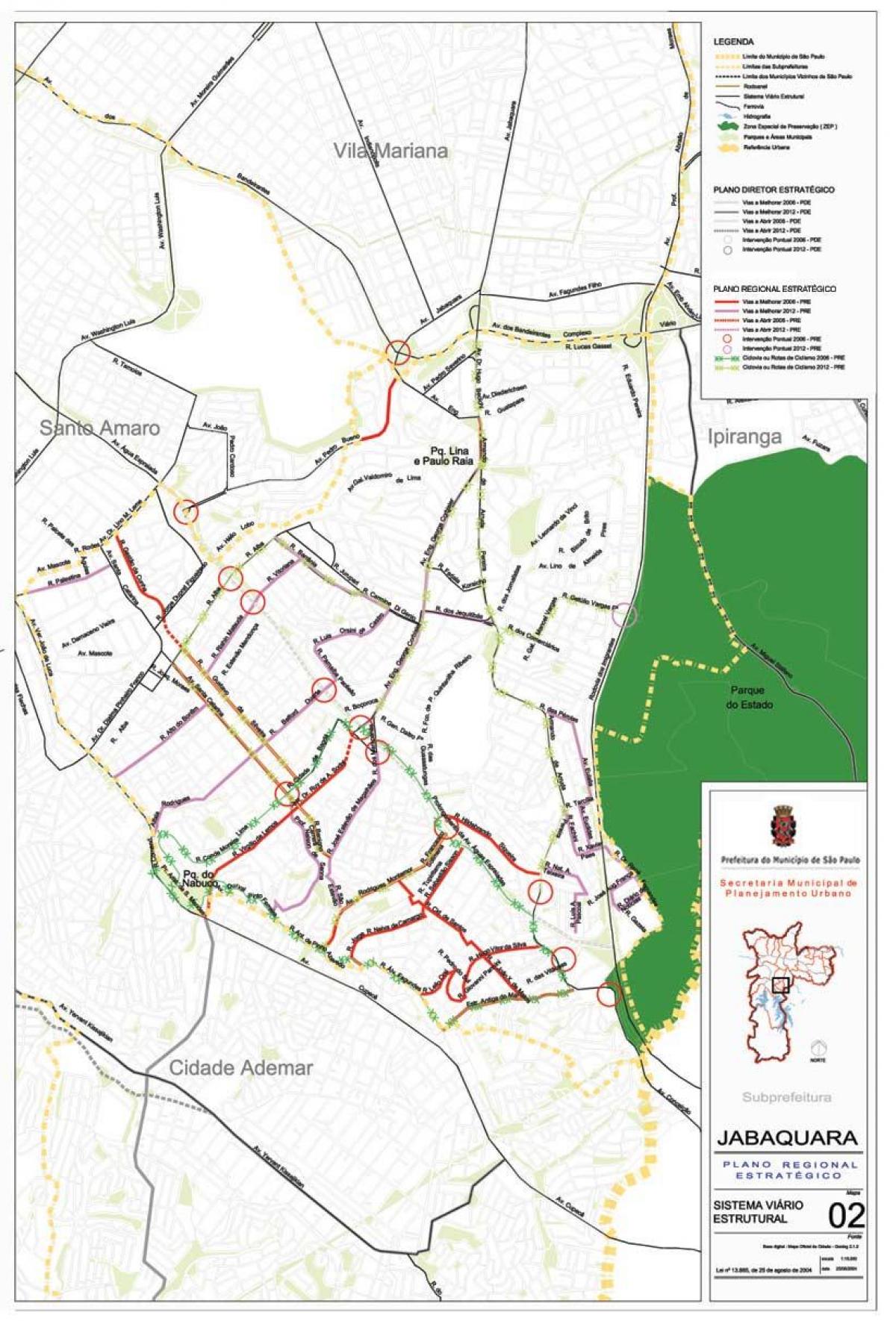 Zemljevid Jabaquara Sao Paulo - Ceste