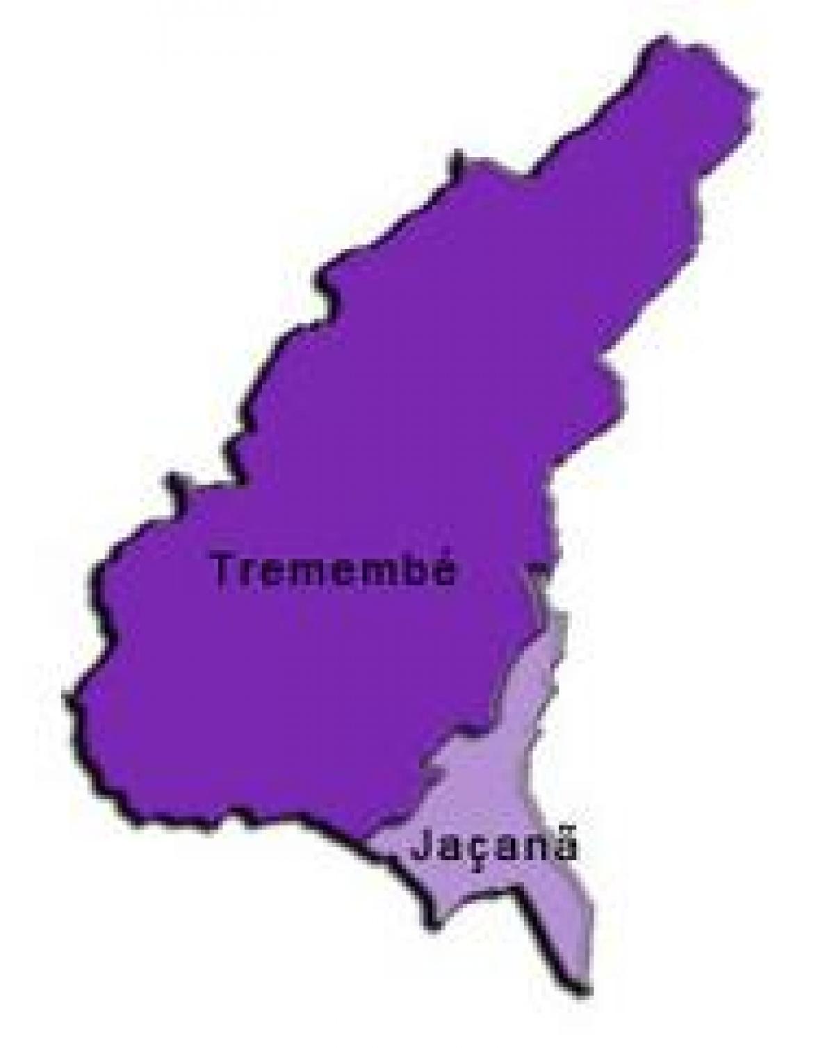 Zemljevid Jaçanã-Tremembé sub-prefekturi