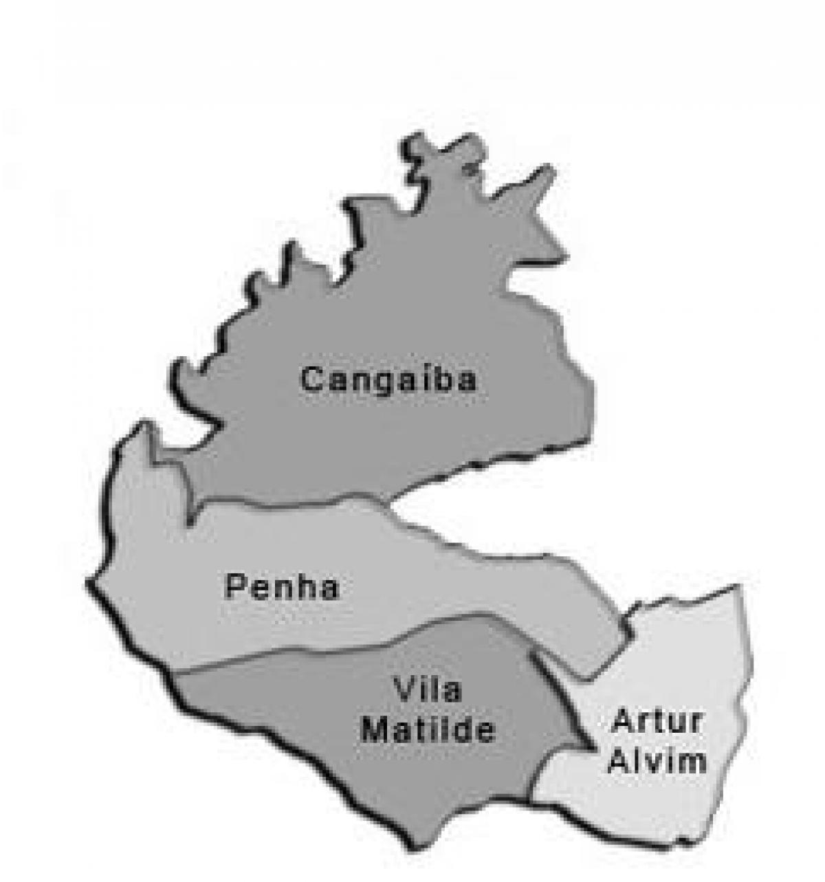 Zemljevid Penha sub-prefekturi