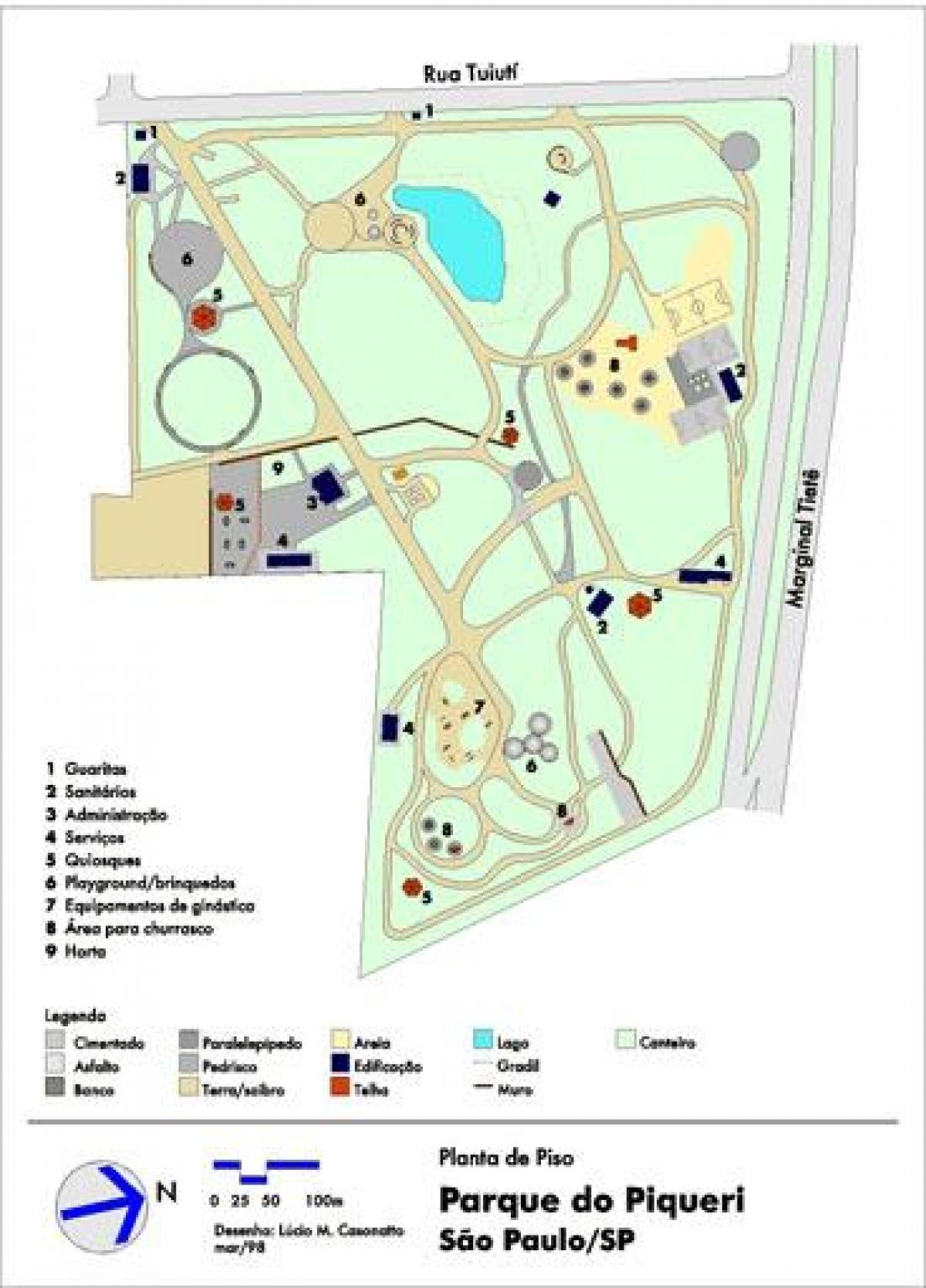 Zemljevid Piqueri São Paulo Park