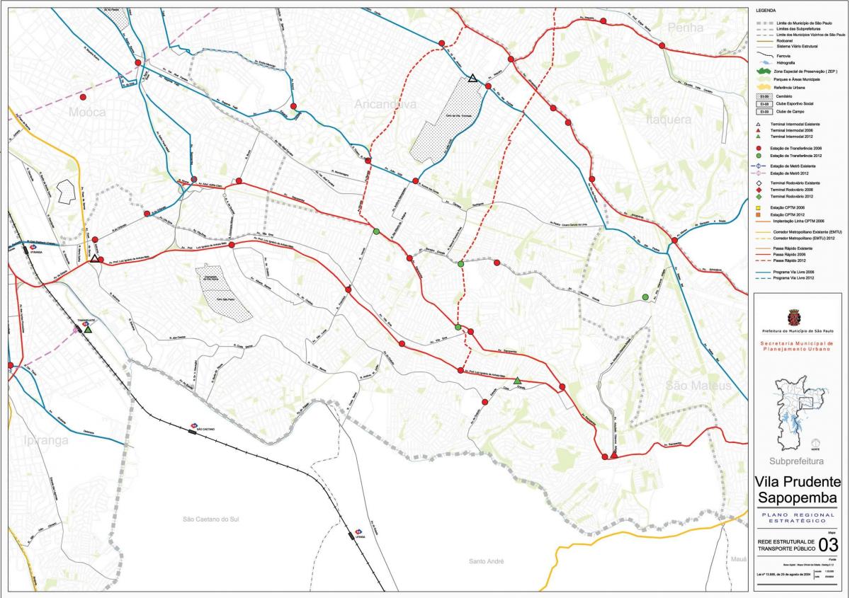 Zemljevid Sapopembra Sao Paulo - Javni prevozi
