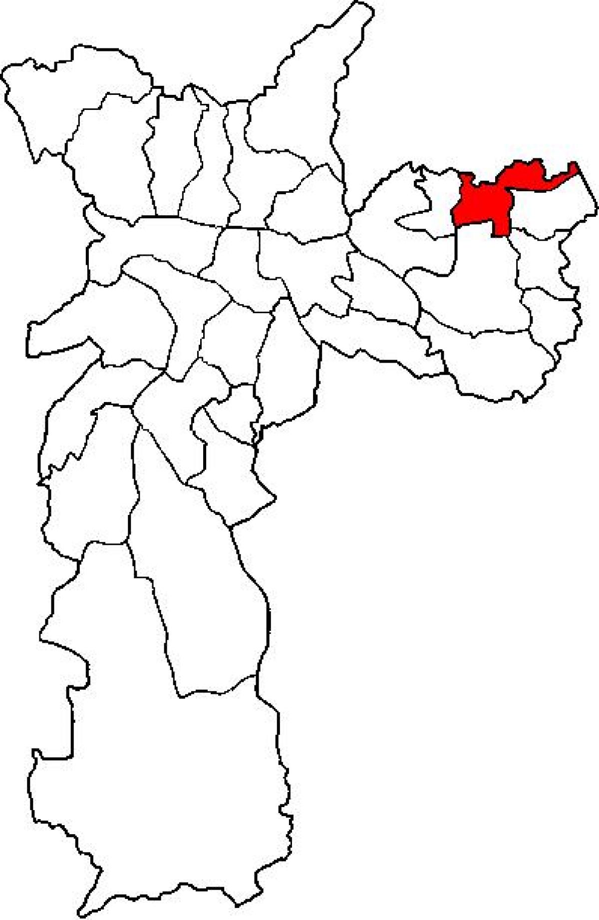 Zemljevid São Miguel Paulista sub-prefekturi São Paulo