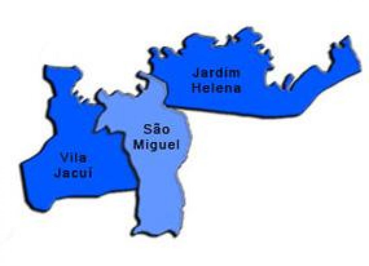 Zemljevid São Miguel Paulista sub-prefekturi