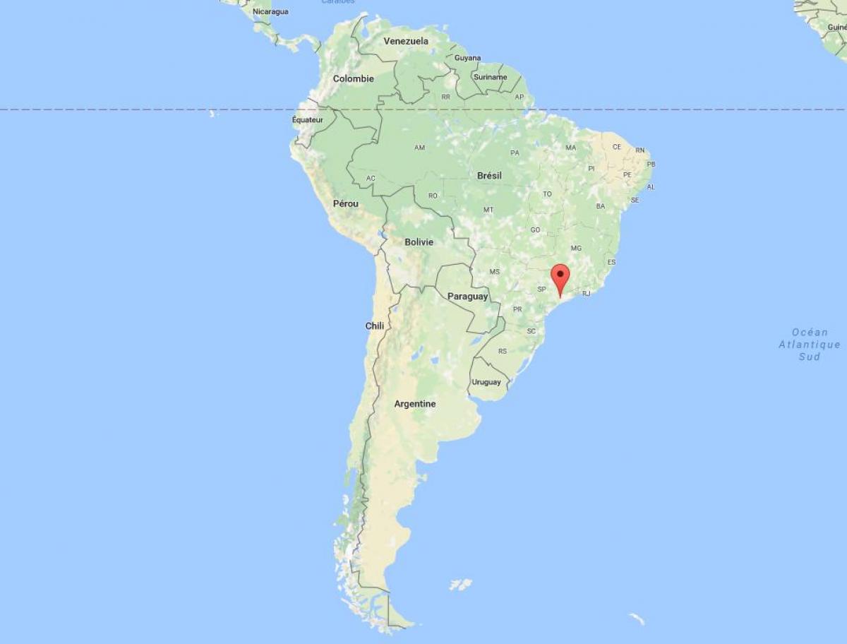 Zemljevid São Paulo, v Južni Ameriki