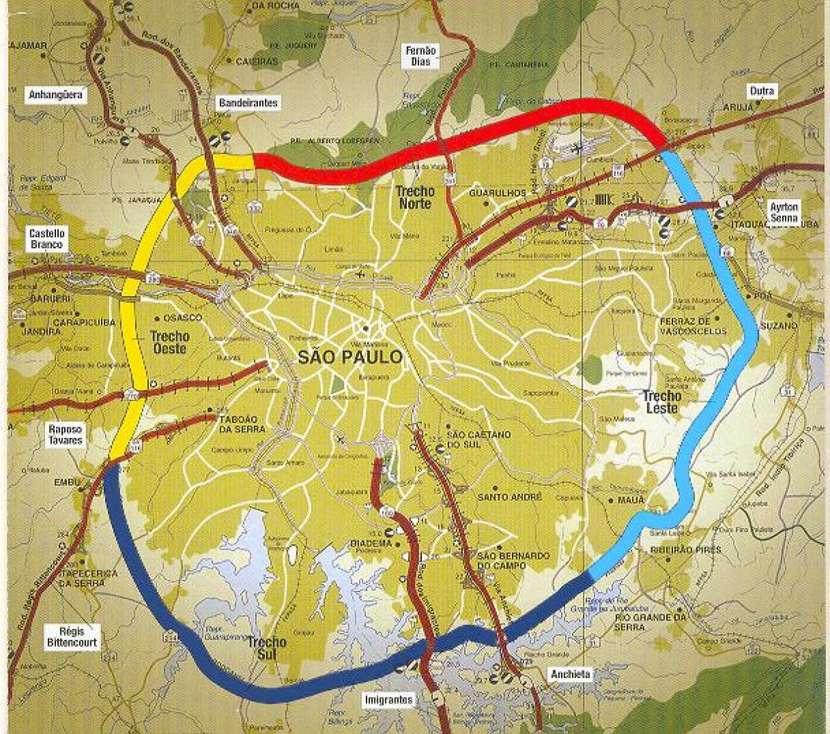 Zemljevid São Paulo beltway