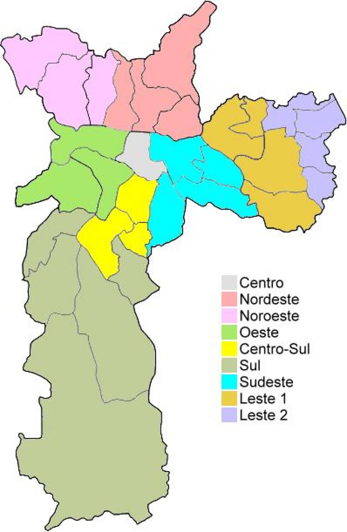 Zemljevid upravne regije v São Paulo