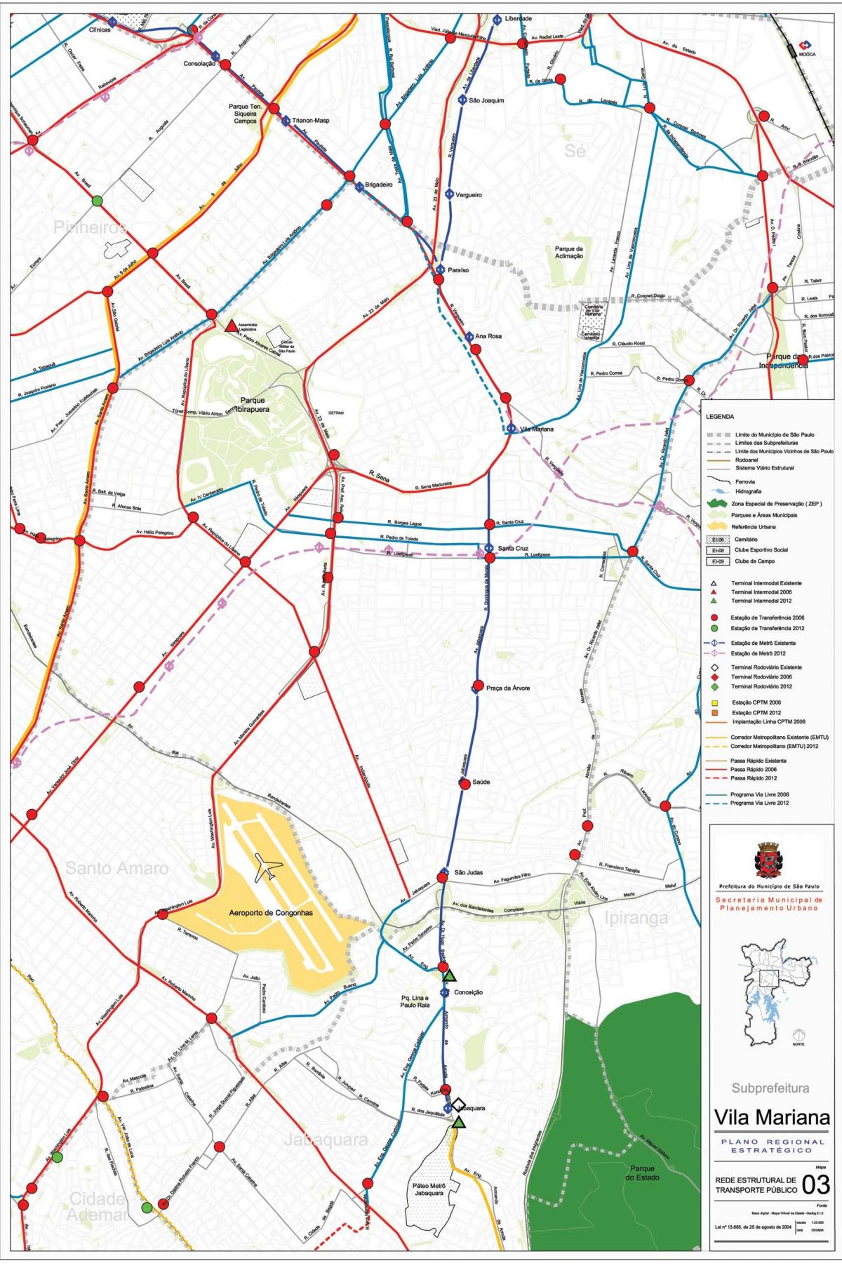 Zemljevid Vila Marianski Sao Paulo - Javni prevozi