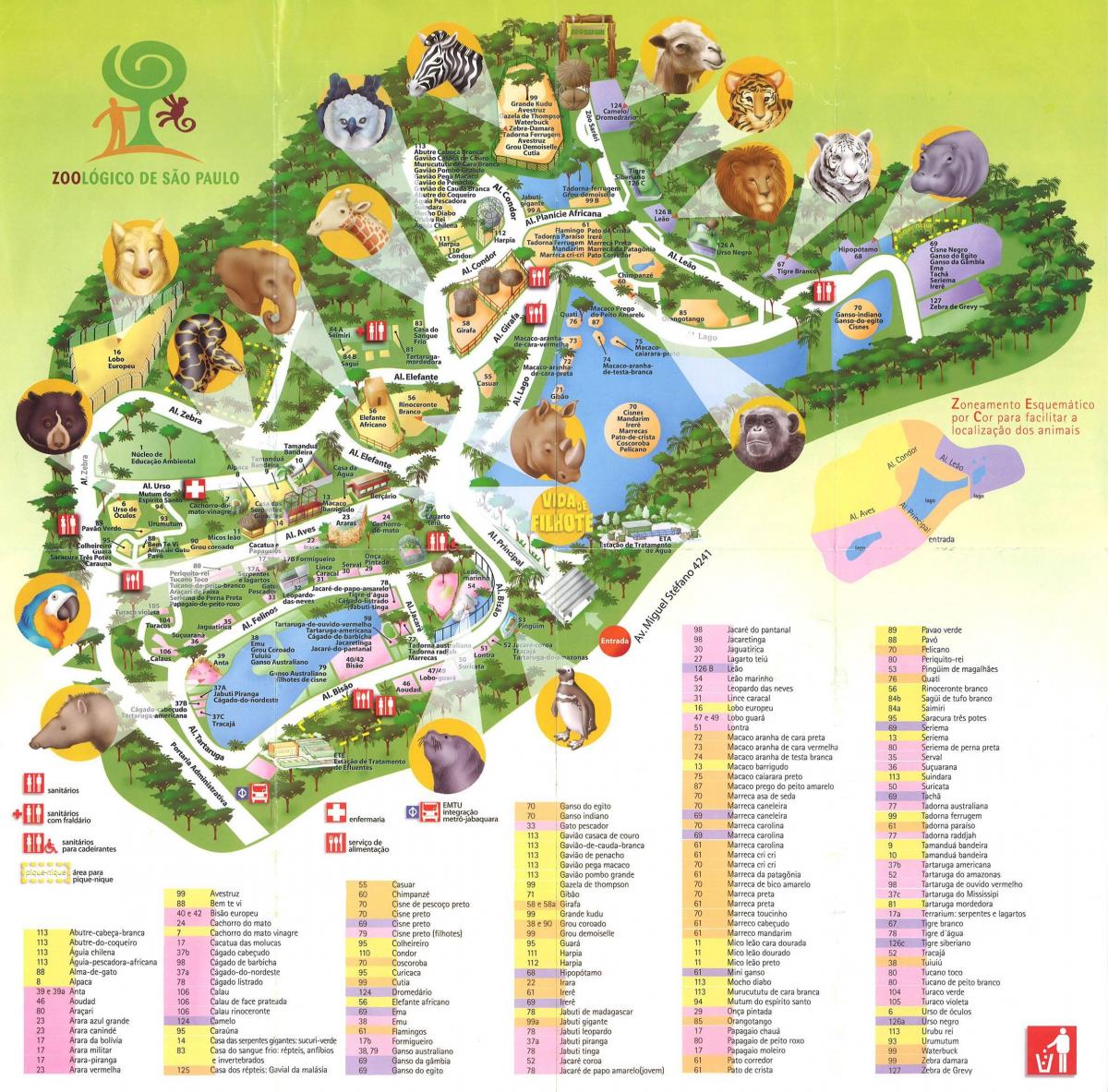 Zemljevid živalski park São Paulo
