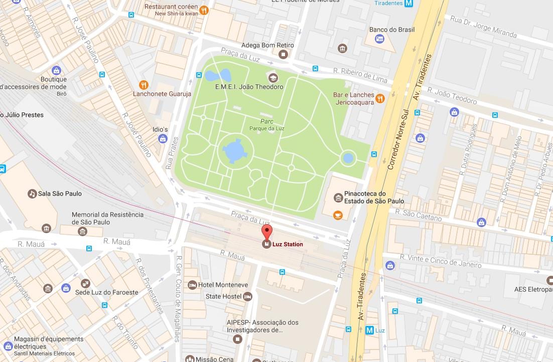 Zemljevid železniške postaje la Luz São Paulo
