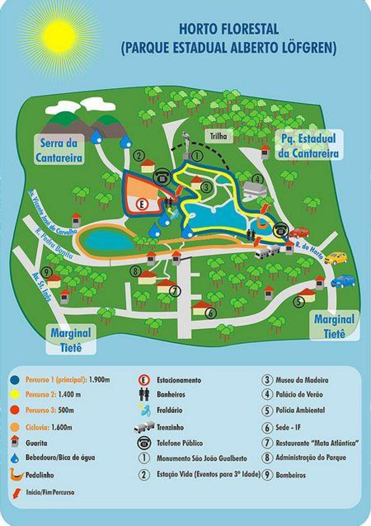 Zemljevid Alberto Löfgren park - vrt, cvetlični