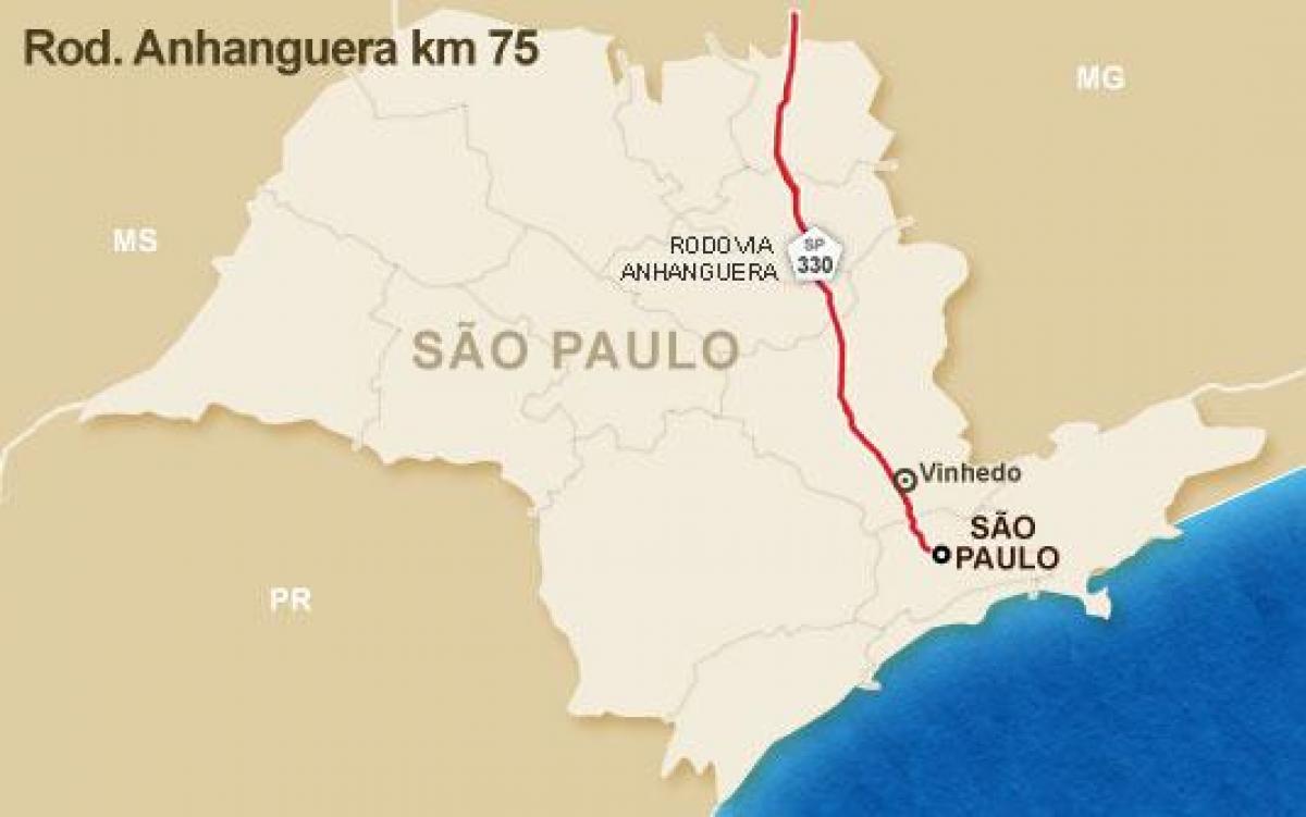 Zemljevid Anhanguera avtocesti - SP 330