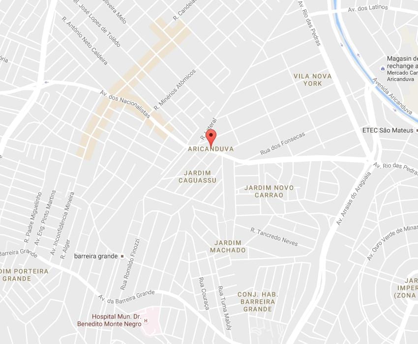 Zemljevid Aricanduva São Paulo