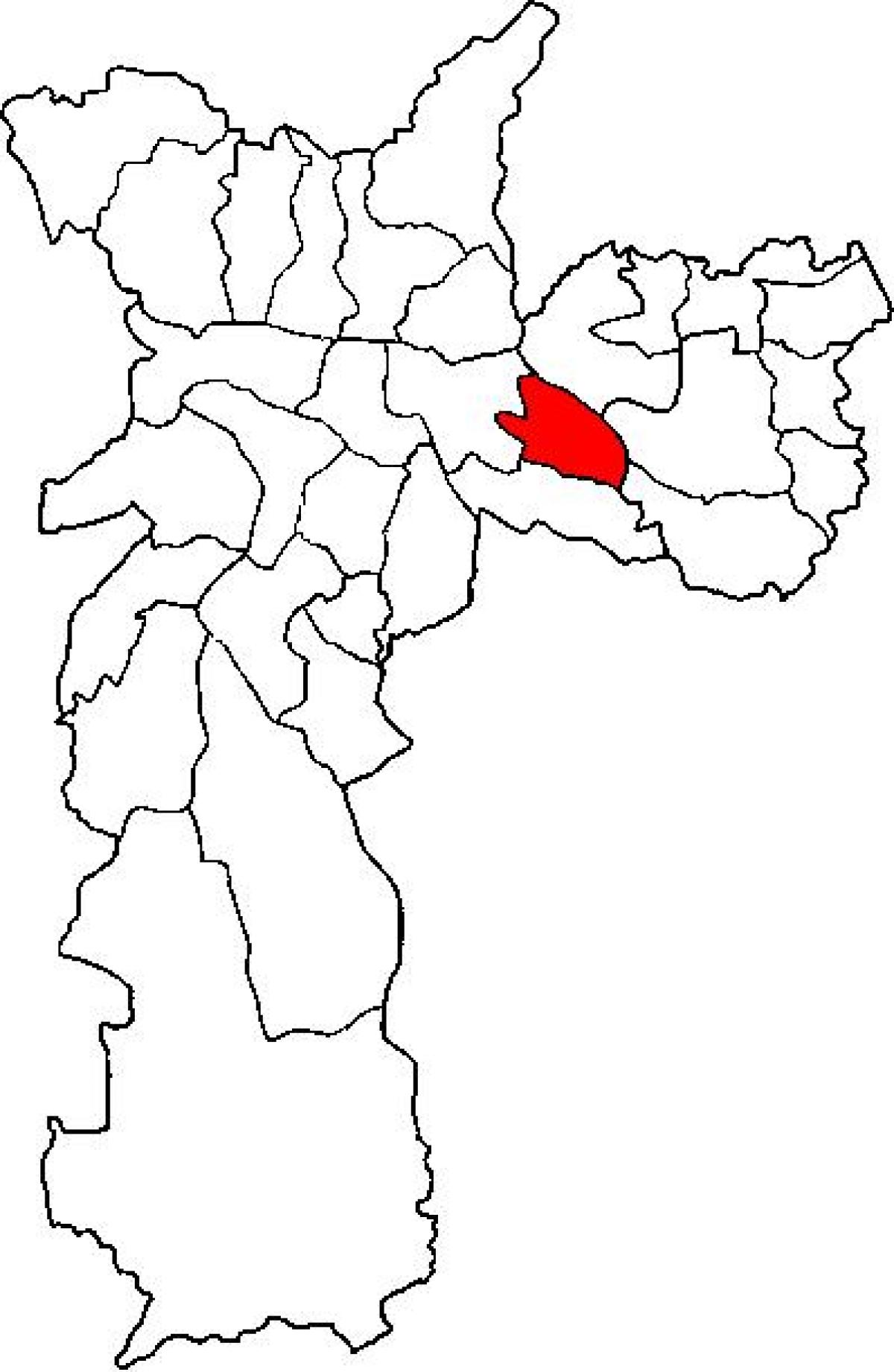 Zemljevid Aricanduva-Vila Formozi sub-prefekturi São Paulo