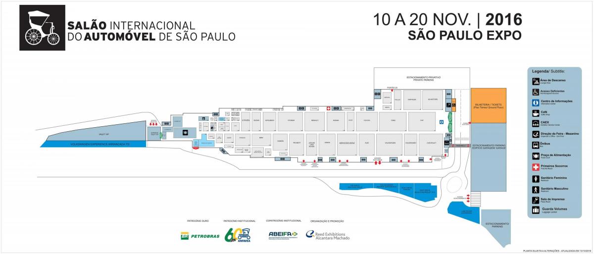 Zemljevid auto show São Paulo