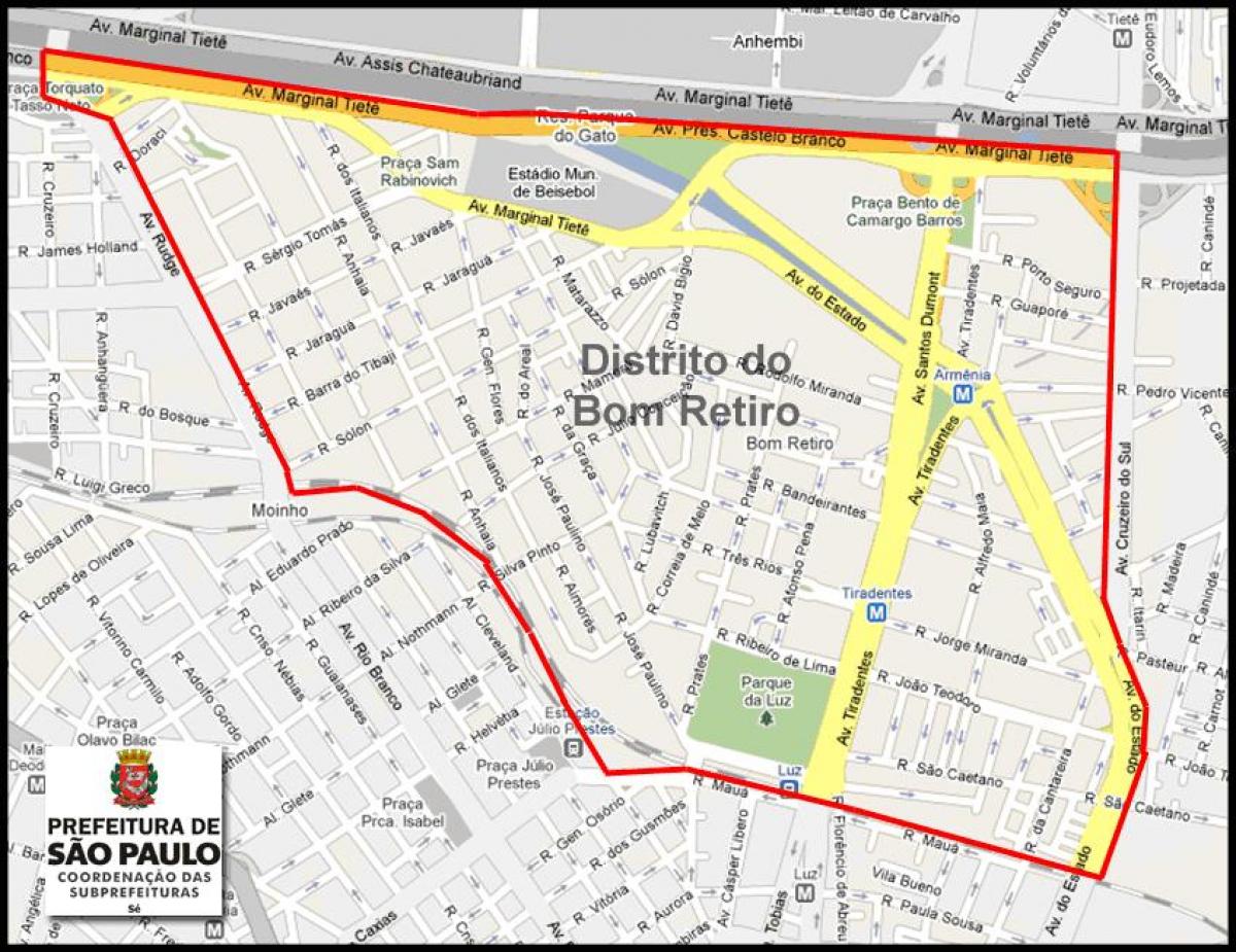 Zemljevid Bom Retiro São Paulo