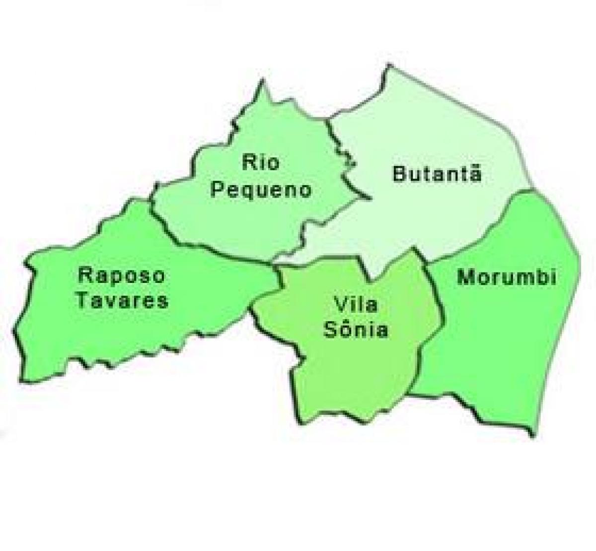 Zemljevid Butantã sub-prefekturi