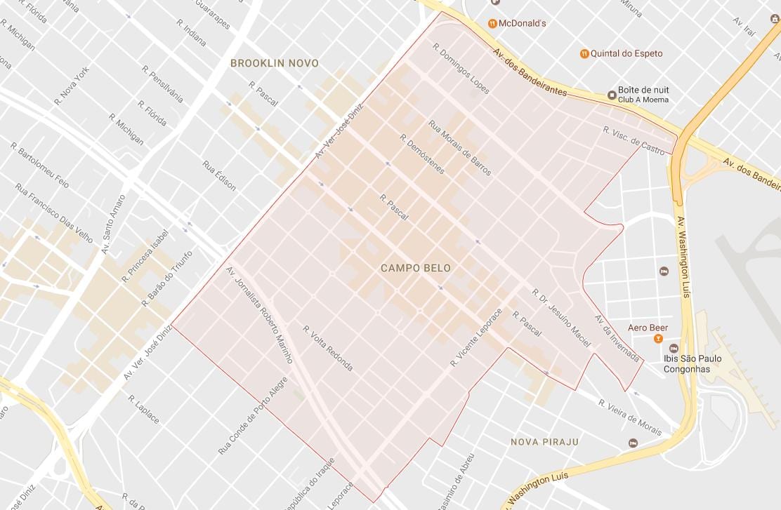 Zemljevid Campo Belo São Paulo
