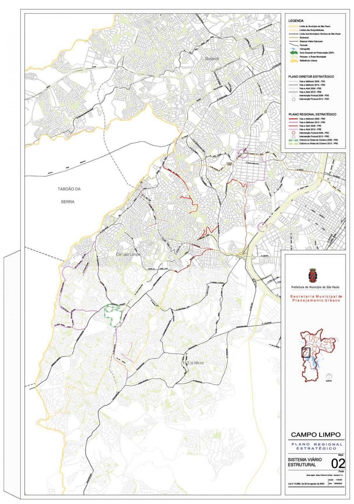 Zemljevid Campo Limpo Sao Paulo - Ceste