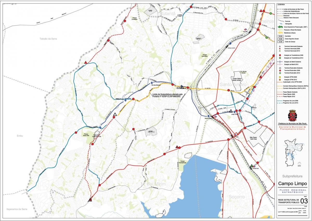 Zemljevid Campo Limpo Sao Paulo - Javni prevozi