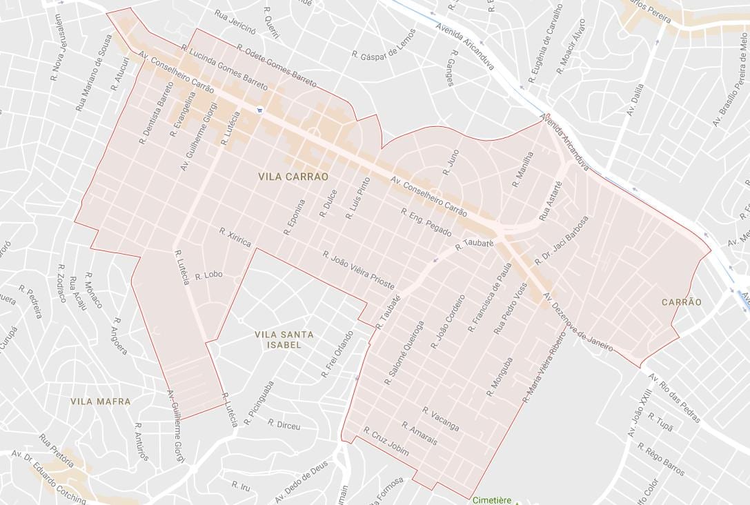 Zemljevid Carrão São Paulo