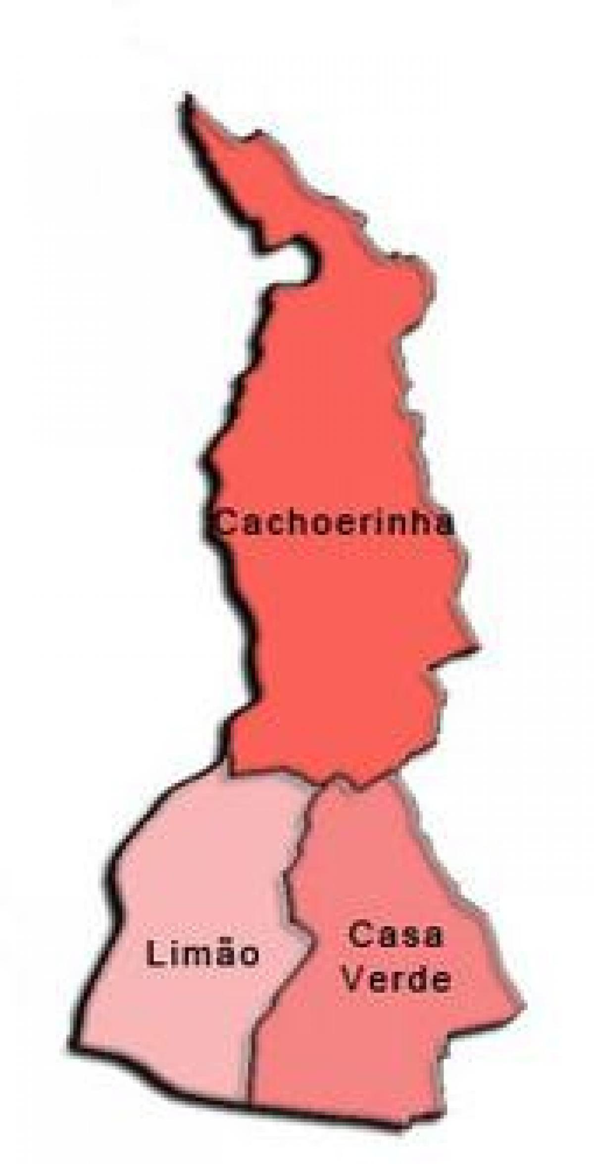 Zemljevid Casa Verde sub-prefekturi
