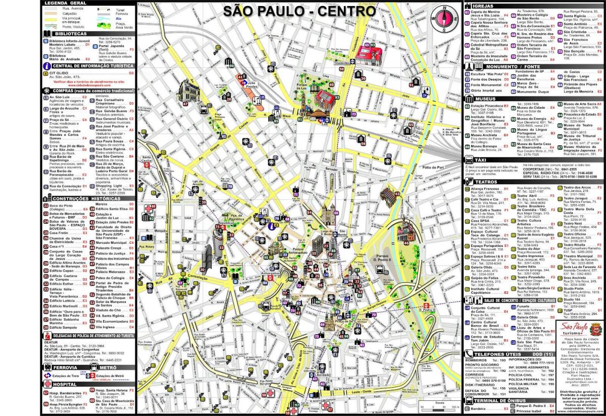 Zemljevid centra mesta São Paulo