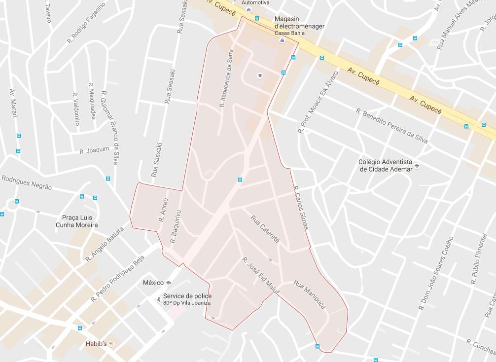Zemljevid Cidade Ademar São Paulo