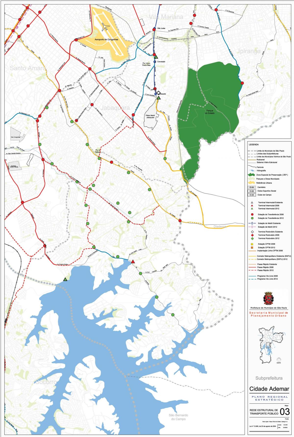 Zemljevid Cidade Ademar Sao Paulo - Javni prevozi