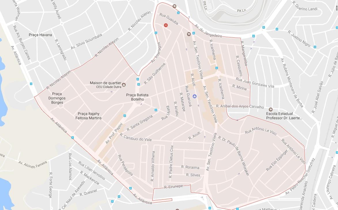 Zemljevid Cidade Dutra São Paulo