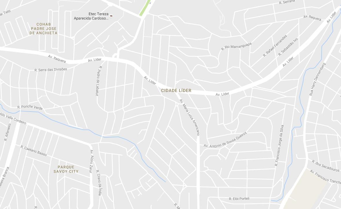 Zemljevid Cidade Líder São Paulo