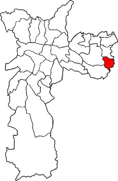Zemljevid Cidade Tiradentes sub-prefekturi São Paulo