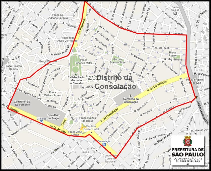 Zemljevid Consolação São Paulo