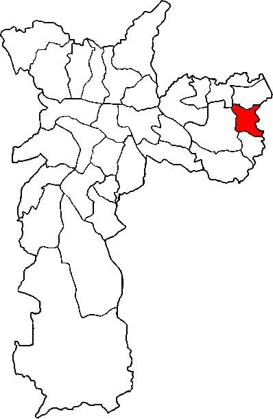 Zemljevid Guaianases sub-prefekturi São Paulo