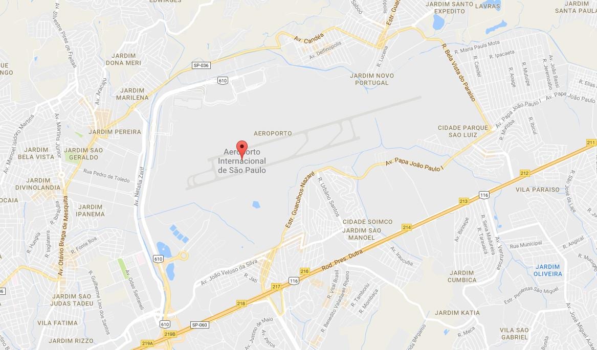 Zemljevid Guarulhos letališče