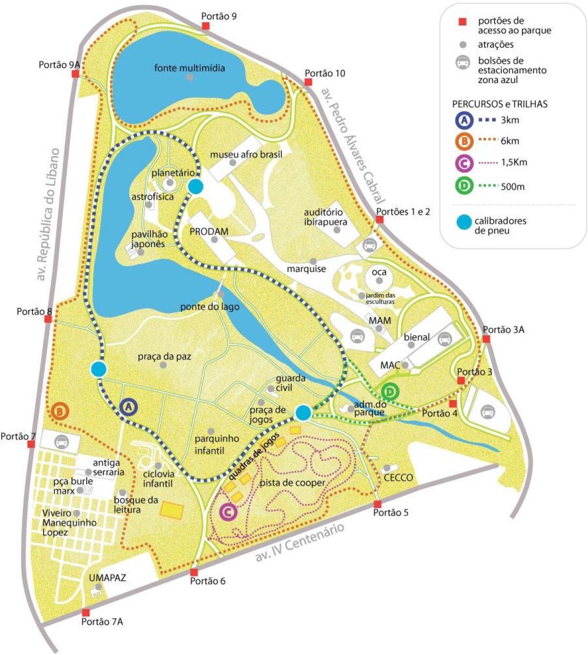 Zemljevid Ibirapuera park
