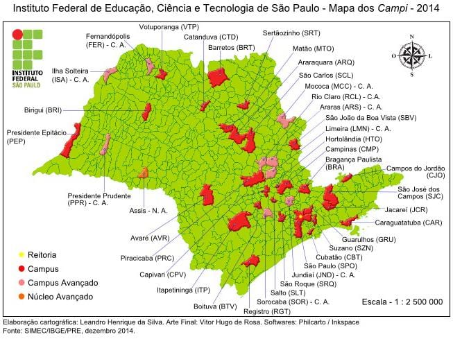 Zemljevid Zvezni inštitut São Paulo - IFSP