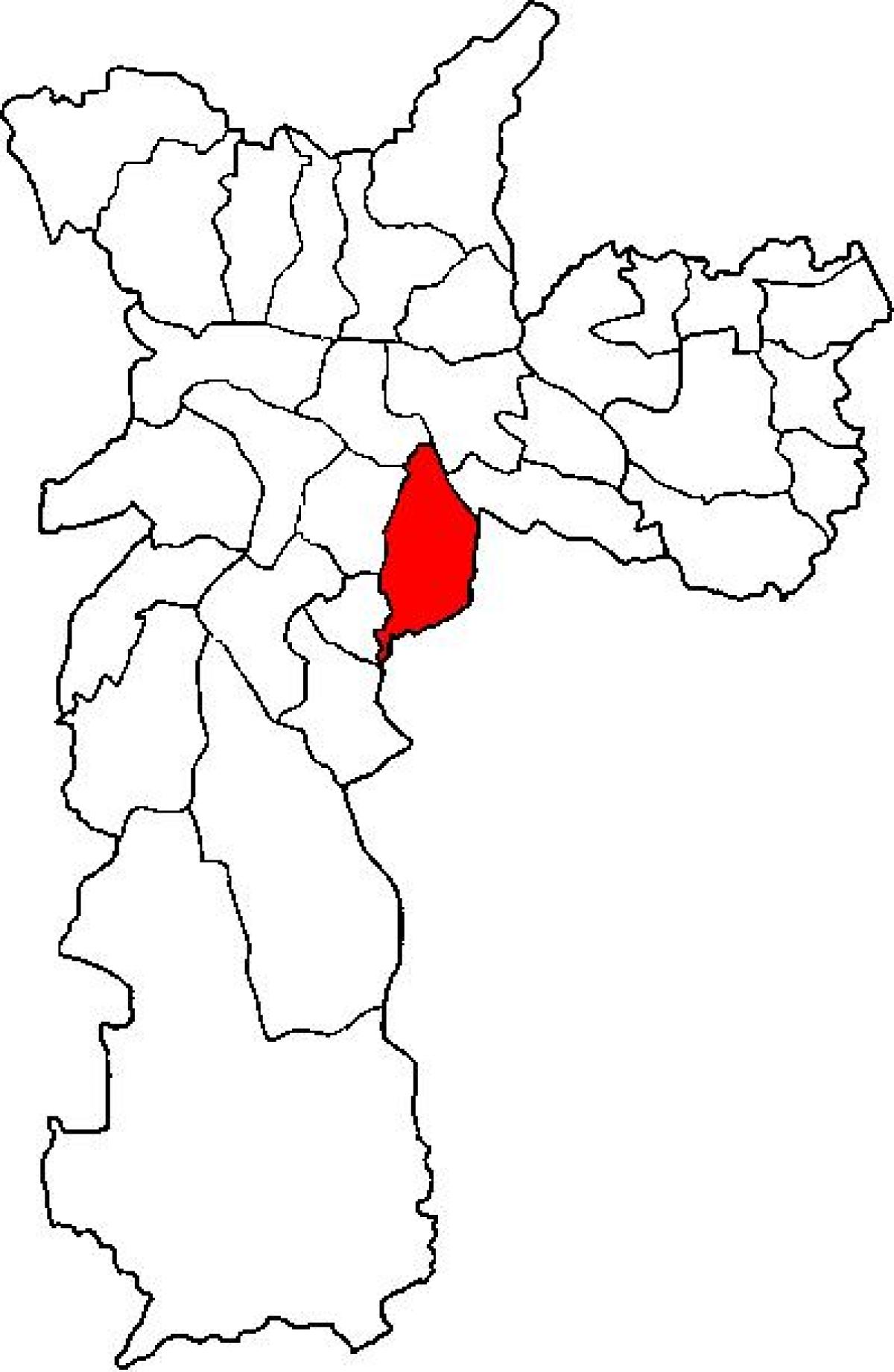 Zemljevid Ipiranga sub-prefekturi São Paulo