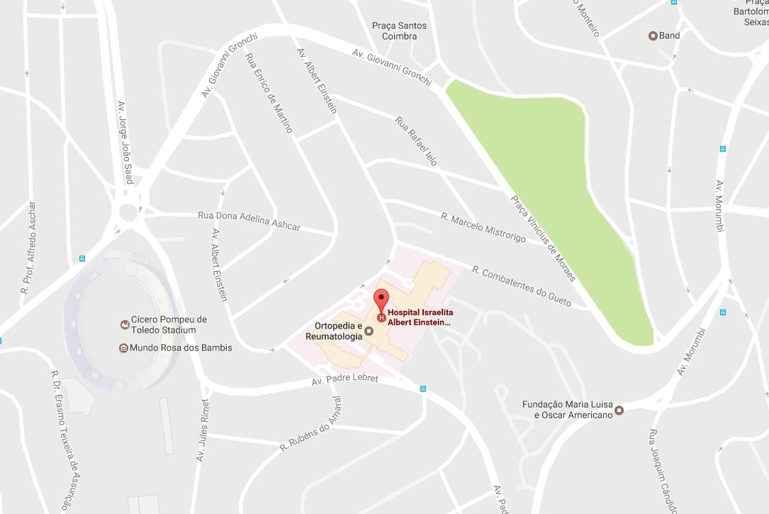 Zemljevid Israelita Albert Einstein bolnišnici